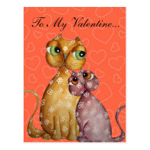 Kittens in Love Valentine Postcard