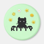 Kitty Flowers Magnet