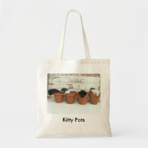 Kitty Pots Tote Tote Bags