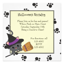 Kitty Witch Cutie Personalized Invitation