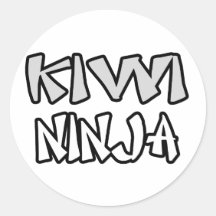 Kiwi Ninja Round Stickers