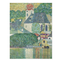 Klimt, Gustav Kirche in Unterach am Attersee 1916  Postcard