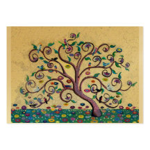 Klimt style tree business cards