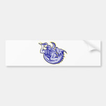 Knight St. George Fighting Dragon Mascot Bumper Sticker