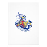 Knight With Flag Shield Horse Retro Custom Invitations