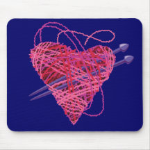 kniting heart mousepad