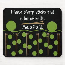 Knitting Humour Design Mouse Mat