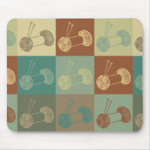Knitting Pop Art Mouse Pad