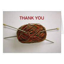 Knitting Wool and Needles Thank You Card