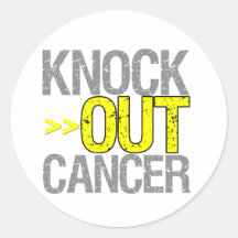 Knock Out Cancer - Bladder Cancer Round Stickers