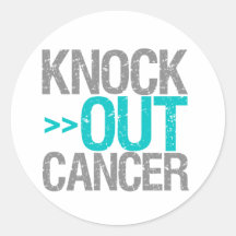 Knock Out Cancer - Ovarian Cancer Round Sticker