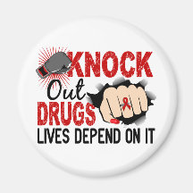 Knock Out Drugs 2 Female Fist Fridge Magnet