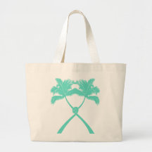 Knot Palm Trees Beach Tropical Wedding Modern Chic Canvas Bag