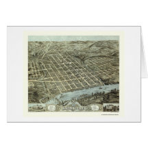 Knoxville, TN Panoramic Map - 1871 Cards