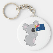 Koala Australian Flag Key Chain