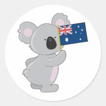 Koala Australian Flag Stickers
