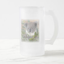 Koala Bear Frosted Glass Mug