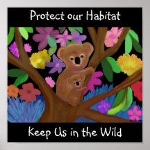Koalas Wildlife Habitat Poster