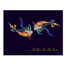 Koi Lovers Wedding Modern Postcard