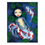 "Koi Pond Mermaid" Postcard
