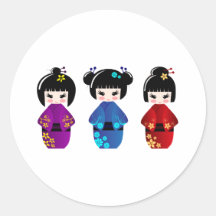 Kokeshi dolls stickers