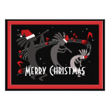 Kokopelli Christmas Flat Greeting Card Invitations