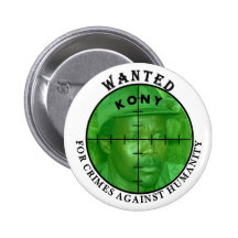 Kony Wanted: For Crimes Button