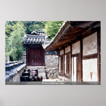 Korean traditional house print