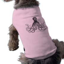 Kraken - Black Giant Octopus / Cthulu Doggie T Shirt