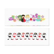 KRW Alice in Wonderland Canvas Diptych Stretched Canvas Print