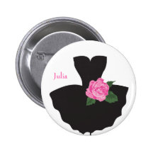 KRW Ballerina Rose Custom Birthday Button Favour
