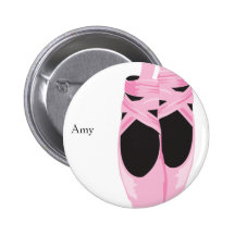 KRW Ballerina Shoes Custom Birthday Button Favour