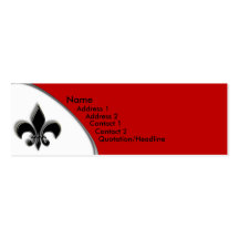 KRW Black and Red Fleur De Lis Two Tone Business Card