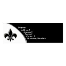 KRW Black Fleur De Lis Two Tone Business Cards