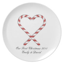 KRW Custom Candy Cane Heart First Christmas Plate