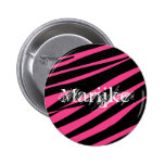 KRW Custom Name Pink Zebra Button