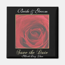 KRW Custom Red Rose Save the Date Wedding Magnet