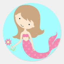 KRW Cute Pink Mermaid Stickers