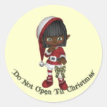 KRW Do Not Open Til Christmas Seal Round Stickers
