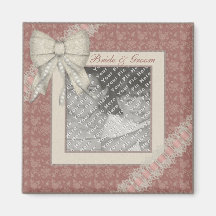 KRW Dusty Pink Custom Wedding Photo Refrigerator Magnet