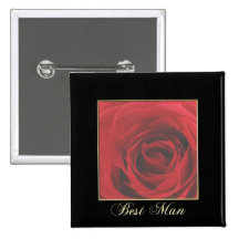 KRW Elegant Red Rose Best Man Pin