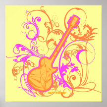 KRW Girl's Rock Guitar Grunge Print