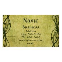 KRW Green Celtic Shamrock Parchment Custom Business Card Templates