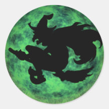 KRW Halloween Moon Witch Shadow Stickers