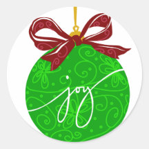 KRW Joy Christmas Ornament Round Sticker