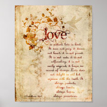 KRW Love is Patient Corinthians Bible Quote Poster