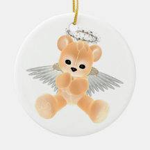 KRW Peach Guardian Angel Bear Ornament