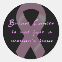 KRW Pink Ribbon Walk Men Black Round Sticker