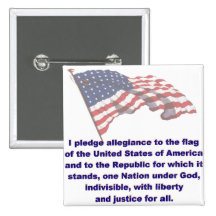 KRW Pledge of Allegiance Pinback Buttons