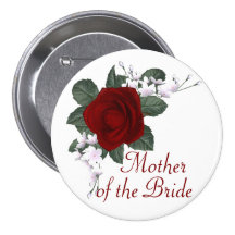 KRW Red Rose Mother of the Bride Wedding Pin